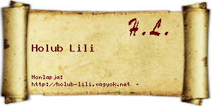 Holub Lili névjegykártya